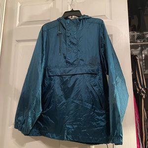 Button up Teal Windbreaker
